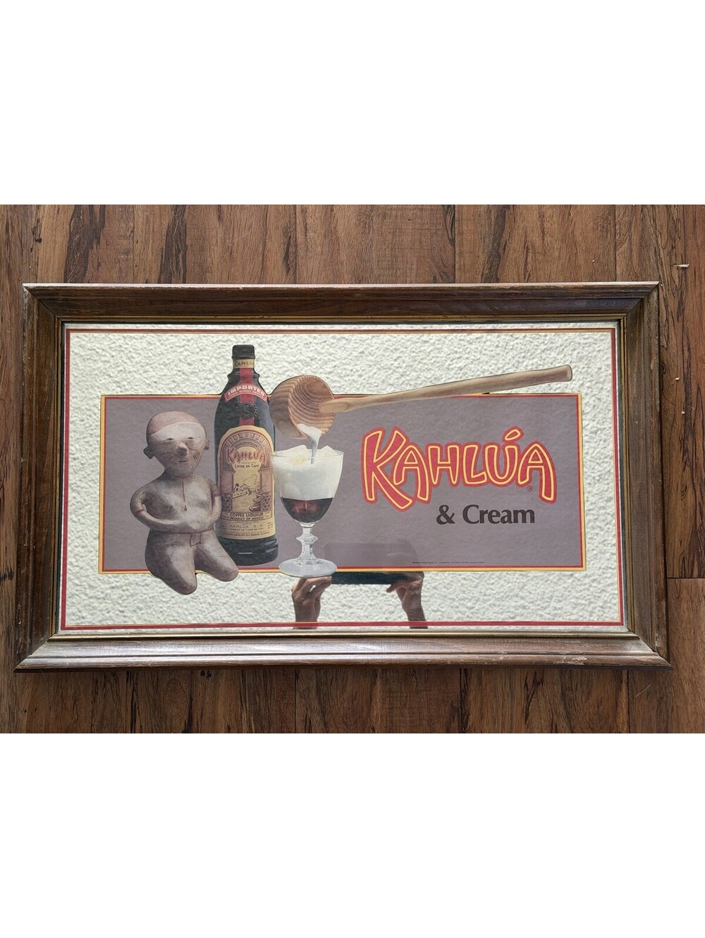 Vintage Kahlúa Coffee Liqueur Mirror Bar Sign 14x24 Advertising Décor 1970s/80s